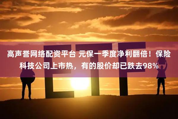 高声誉网络配资平台 元保一季度净利翻倍！保险科技公司上市热，有的股价却已跌去98%
